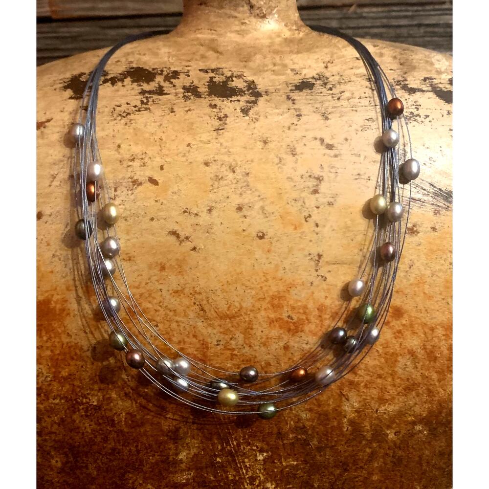Honora Multi Color and Strand Floating Necklace